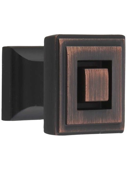 Delmar Cabinet Knob - 1 inch Square in Brushed Oil Rubbed Bronze.